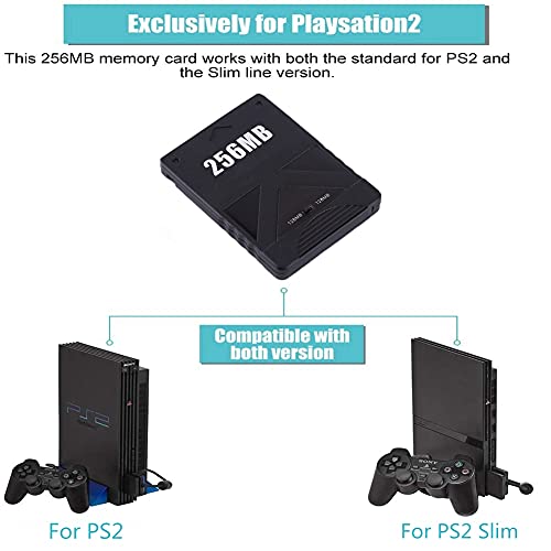 256M Tarjeta de Memoria Playstation 2, Almacenamiento de Tarjeta de Memoria Alta Capacidad para Sony Playstation 2 PS2