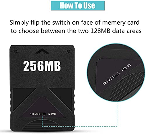 256M Tarjeta de Memoria Playstation 2, Almacenamiento de Tarjeta de Memoria Alta Capacidad para Sony Playstation 2 PS2