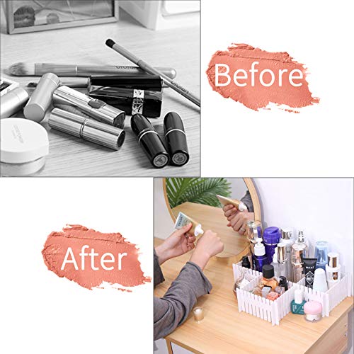 28 Piezas Separadores de Cajones DIY Organizador Cajones Plástico Separador de Armario Divisores Cajones de Rejilla Ajustables para Ropa Interior Calcetines Cinturón Suministros de Oficina, Blanco