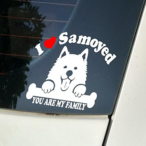 2pcs lvedu Samoyedo perro adhesivo para coche pegatinas y Adhesivos de vinilo portátil Sticker Decal motocicleta monopatín divertido pegatinas de vinilo