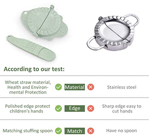 2piezas de máquina para hacer bolas de masa, para hacer un molde de wonton para bolas de masa, máquina para prensar masa, accesorios de cocina (hechos de paja de trigo natural).