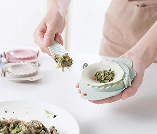 2piezas de máquina para hacer bolas de masa, para hacer un molde de wonton para bolas de masa, máquina para prensar masa, accesorios de cocina (hechos de paja de trigo natural).