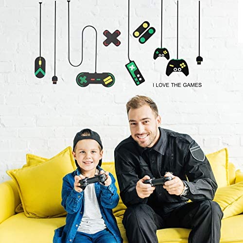 3 Hojas Pegatinas de Vinilo de Juego de Pared Calcomanía de Videojuegos de Pared, Calcomanía de Pared de Eat Sleep Game para Niño Hombre Sala de Juego (Estilo Chico Sentado de Juego)