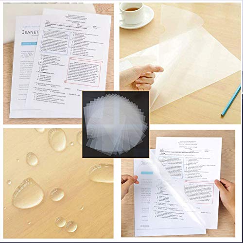 30 Pieces L-Type Plastic Folder, Plastic File Folder, Clear Transparent Waterproof Document Folder, Copy Safe Project Pockets, for A4 Paper to Protect Paper Files and Documents (17 c Thick)