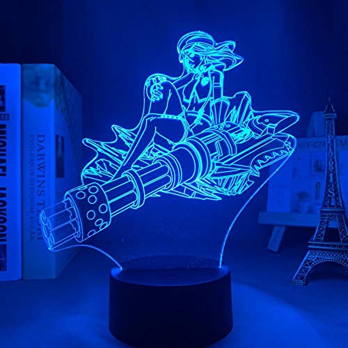 3D Illusion lampada tavolo umore Luce notturna Anime Gods Eater Burst per la decorazione della camera da letto Manga Birthday Gods Eater Burst-16 Colors With Remote