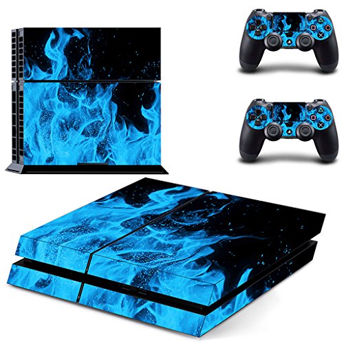 3x Pegatina Cubierta Adhesiva Decal Protección Juego Diseño Azul Llama Impreso para Sony PlayStation 4 PS4 Consola Controlador