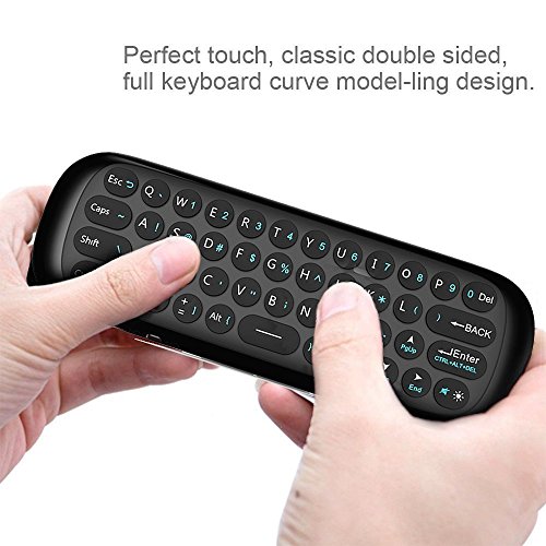 [4 en 1] WeChip Air Mouse Remote, [Mini Teclado Inalambrico] Ratón de Aire para Cajas de TV Android, TV Inteligente, PC, computadora portátil, proyector, HTPC, Reproductor multimedi