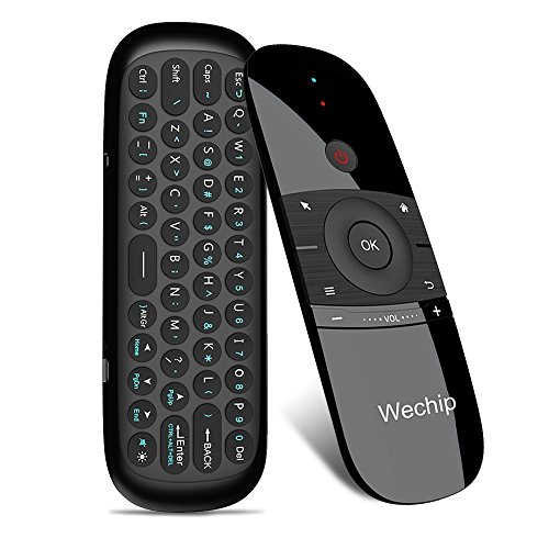 [4 en 1] WeChip Air Mouse Remote, [Mini Teclado Inalambrico] Ratón de Aire para Cajas de TV Android, TV Inteligente, PC, computadora portátil, proyector, HTPC, Reproductor multimedi