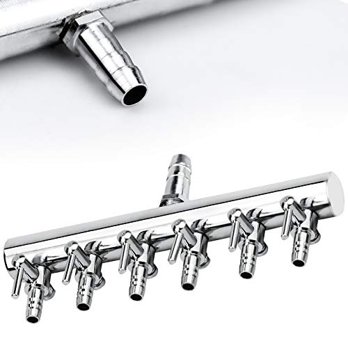 4 mm Válvula de Control de Aire del Tanque de Peces del Divisor del Flujo de Aire del Acuario Distribuidor de Oxígeno del Acuario de Acero Inoxidable para Tanque de Peces Bomba De Aire