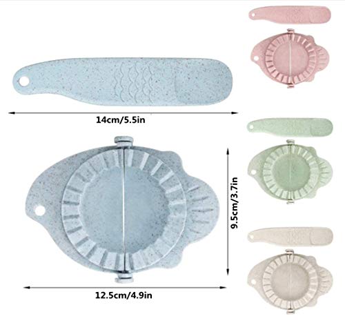4 moldes de masa para hacer bolas de masa hervida, wontons, fabricante de cortadores de prensa, accesorios de cocina para moldes de masa para bolas de masa hervida, hechos de paja de trigo natural.