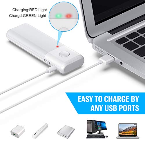 [4 Paquete] Luz Armario, Trswyop Súper Brillante 48 LED Luz Nocturna con Sensor de Movimiento, Luz USB Recargable , Lámpara Nocturna Ideal para Armario, Pasillo, Escalerav, Cocina, Garaje