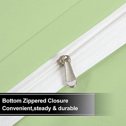 4 PC Bed Sheets Set with 1 Zipper Closure Duvet Cover- 100% Egyptian Cotton 400 Thread Count, Ultra Soft, Durable and Fade Resistant, Sage Solid- Super King Size