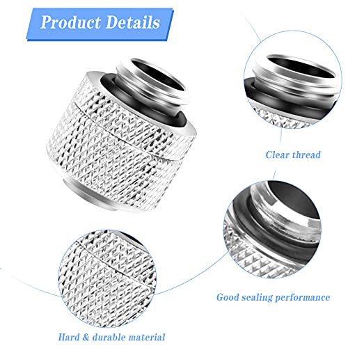 4 Piezas Adaptador de Refrigeración por Agua Conector de Tubo Blando Accesorios de Enfriamiento de Agua de Latón para Computadora Sistema de Refrigeración por Agua Plateado,Negro
