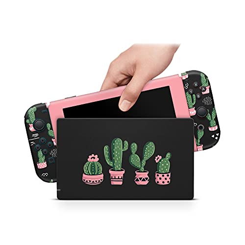 46 North Design Switch Skin, Misma Calidad Que La Calcomanía Para Automóvil, Cactus Floral Rosado Negro Verde Lindas Plantas, Alta Calidad, Duradero, Sin Burbujas, Fabricado En Canadá