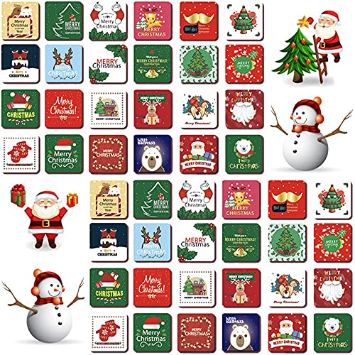 48 Piezas Tarjetas Navidad Pequeñas Tarjeta Exquisita para Navidad Tarjetas de Navidad con Sobres Tarjeta de Felicitación de Página en Blanco Deseos Navideños para Familiares, Amigos y Niños