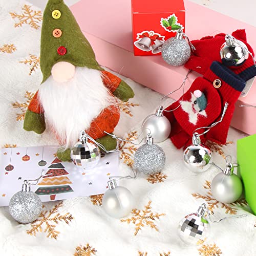 4cm Bolas Navidad Plata, 24 PCS Bolas de Navidad, Adornos árbol de Navidad, Navidad Esferas de Plastico, Boda de Fiesta Hogar, Decoraciones para Festivales, Textura de Diamante Mate Brillante