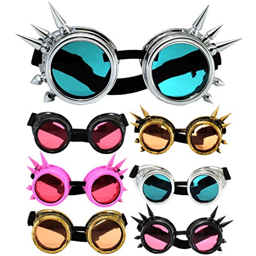 4sold (TM) Steam Punk Antique Copper Cyber Goggles Rave Goth Vintage Victorian – Gafas estilo gótico vintage. copper studs Medium