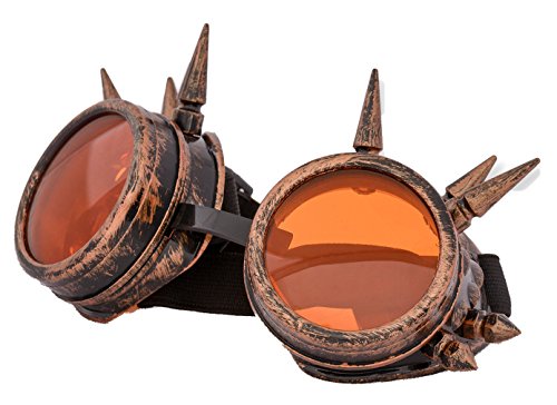 4sold (TM) Steam Punk Antique Copper Cyber Goggles Rave Goth Vintage Victorian – Gafas estilo gótico vintage. copper studs Medium