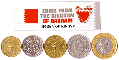 5 Monedas Diferentes - Moneda Antigua De Bahrein Coleccionable para Coleccionar Libros - Conjuntos Únicos De Dinero Mundial - Regalos para Coleccionistas