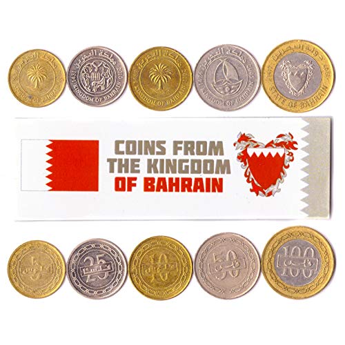 5 Monedas Diferentes - Moneda Antigua De Bahrein Coleccionable para Coleccionar Libros - Conjuntos Únicos De Dinero Mundial - Regalos para Coleccionistas