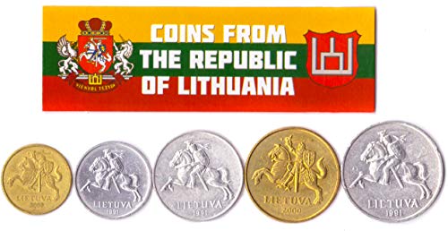 5 Monedas Diferentes - Moneda Extranjera Lituana Antigua Y Coleccionable para Coleccionar Libros - Conjuntos Únicos De Dinero Mundial - Regalos para Coleccionistas