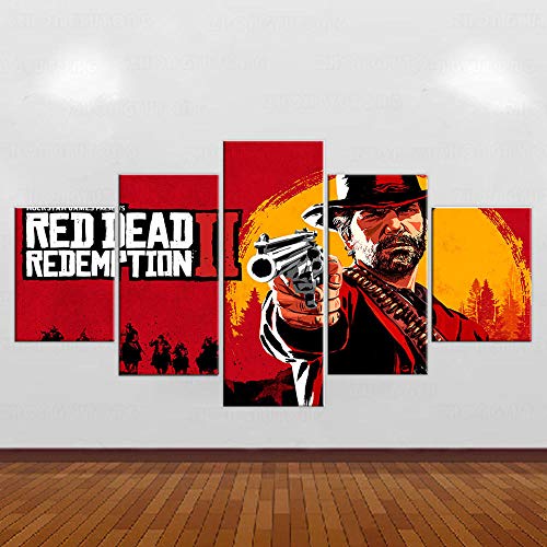 5 Panel/Set Lienzos Handart Cuadro En Lienzo Cinco Partes HD Clásico Óleo Impresiones Decorativas Cartel Arte Pared Pinturas Hogar Lienzo Lienzo De Red Dead Redemption