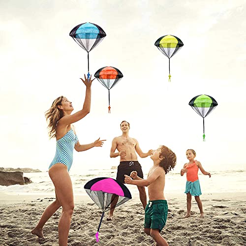 5 Piezas Juguete de Paracaídas,Mano Que Lanza el Juguete del Paracaidista,Juegos de Vuelo al Aire Libre Para Niños Infantil Fiesta Regalo