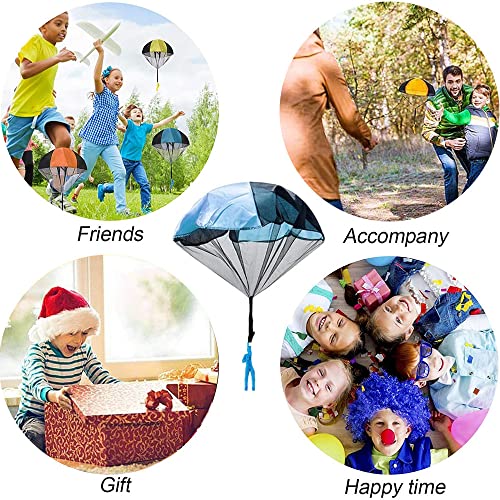 5 Piezas Juguete de Paracaídas,Mano Que Lanza el Juguete del Paracaidista,Juegos de Vuelo al Aire Libre Para Niños Infantil Fiesta Regalo