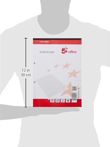 5 Star Analysis Pad Ruled 70gsm 8 Cash Column 80 Leaf A4