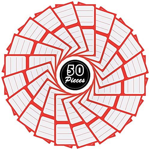 50 Hojas Etiquetas de Correo de Dirección de To/From de 4,5 x 3,5 Pulgadas, Pegatinas Calcomanías Autoadhesivas para Envío para Escuela, Hogar y Oficina, Blanco y Rojo