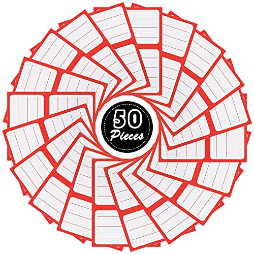 50 Hojas Etiquetas de Correo de Dirección de To/From de 4,5 x 3,5 Pulgadas, Pegatinas Calcomanías Autoadhesivas para Envío para Escuela, Hogar y Oficina, Blanco y Rojo