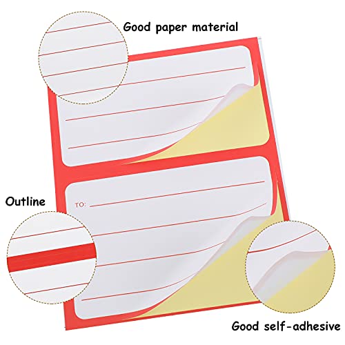 50 Hojas Etiquetas de Correo de Dirección de To/From de 4,5 x 3,5 Pulgadas, Pegatinas Calcomanías Autoadhesivas para Envío para Escuela, Hogar y Oficina, Blanco y Rojo