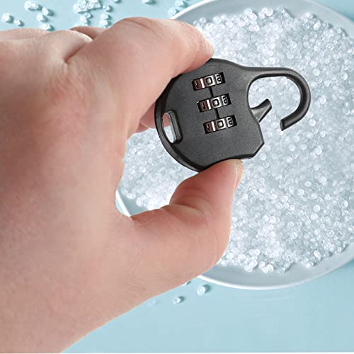 6 Piezas Candado Pequeño, Combinación Candado, Pequeña Mini Contraseña Cerradura, Candados de Código Mini de 3 Dígitos, Candados Digitales de Código, Para Maletas, Casilleros, Mochilas (Negro)