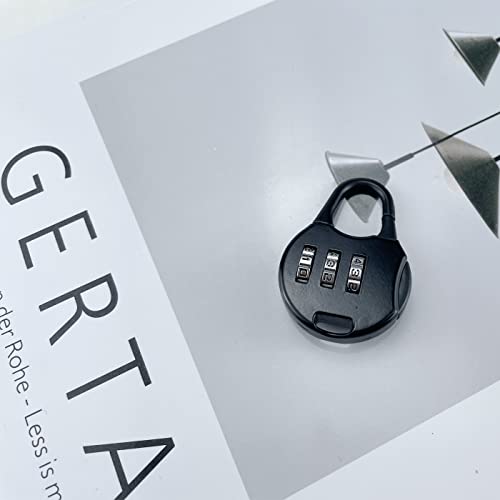 6 Piezas Candado Pequeño, Combinación Candado, Pequeña Mini Contraseña Cerradura, Candados de Código Mini de 3 Dígitos, Candados Digitales de Código, Para Maletas, Casilleros, Mochilas (Negro)