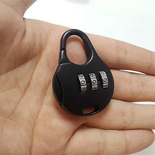 6 Piezas Candado Pequeño, Combinación Candado, Pequeña Mini Contraseña Cerradura, Candados de Código Mini de 3 Dígitos, Candados Digitales de Código, Para Maletas, Casilleros, Mochilas (Negro)