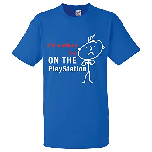60 Second Makeover Limited Mens I'd Rather Be On The Playstation Royal Blue Camiseta para papá, abuelo, novio, regalo