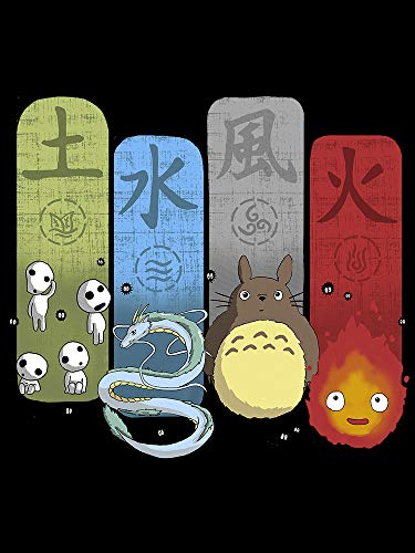 618-Camiseta Elemental Charms (Ideas C. P.) (Negra, XL)