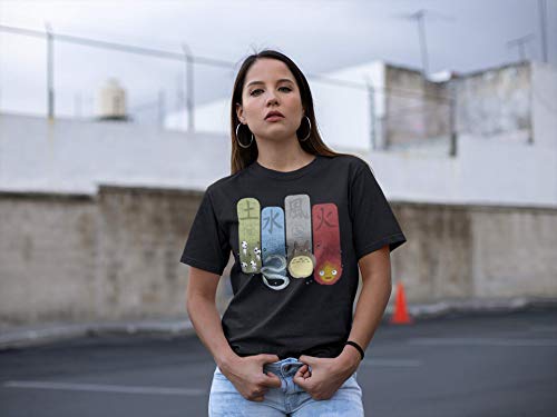 618-Camiseta Elemental Charms (Ideas C. P.) (Negra, XL)