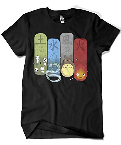 618-Camiseta Elemental Charms (Ideas C. P.) (Negra, XL)