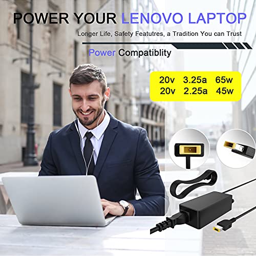 65W 45W Cargador para Lenovo Alimentación Adaptador para Portátil Lenovo ADLX65NDC3A ADLX65SLC2A ADLX90NLC3A Ideapad Flex 2 Flex 3 Yoga 11 11S ThinkPad T430 T440 T450 T460 T560 Fuente de alimentación
