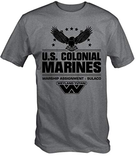 6TN Hombre Camiseta de los Infantes de Marina de los Estados Unidos. (XXL, Deporte Gris)