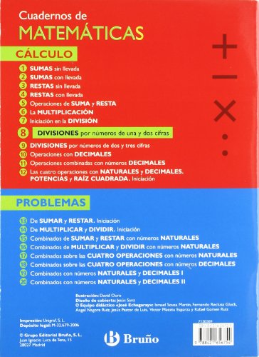 8 Divisiones por números de una y dos cifras (Castellano - Material Complementario - Cuadernos De Matemáticas) - 9788421656754