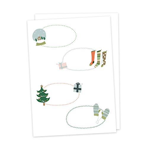 8 Pegatinas navideñas Pegatinas Calcetines y Guantes - decoración Navidad - decoración navideña y Correo navideño