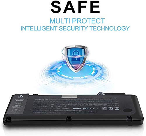 A1322 Batería A1278 para Apple MacBook Pro 13" [2009 2010 2011 2012 Años](Mediados de 2009 a Mediados de 2010 a Mediados de 2011 a Mediados de 2012) - Alta Capacidad [10.95v 63.5 WH]