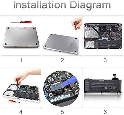 A1322 Bateria A1278 para Pro 13" (Mid 2009 Early 2010 Early 2011 Late 2011 Mid 2012) MD101LL/A MD313LL/A MC700 MC700LL/A MD102LL/A MC374LL/A MB990LL/A MD314LL/A [10.95V 63.5Wh]