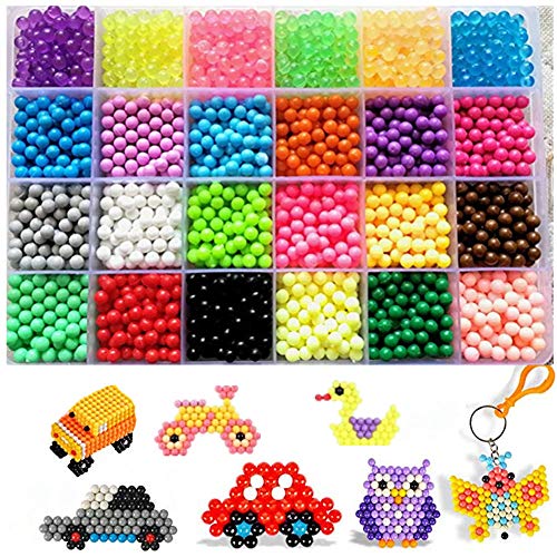 Abalorios Cuentas de Agua 4000 Perlas Kit Abalorios 24 Colors(6 Jewel) Niños DIY Educativos Artesanía Craft Kits (Niño)