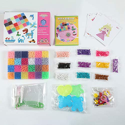 Abalorios Cuentas de Agua 4000 Perlas Kit Abalorios 24 Colors(6 Jewel) Niños DIY Educativos Artesanía Craft Kits (Niño)