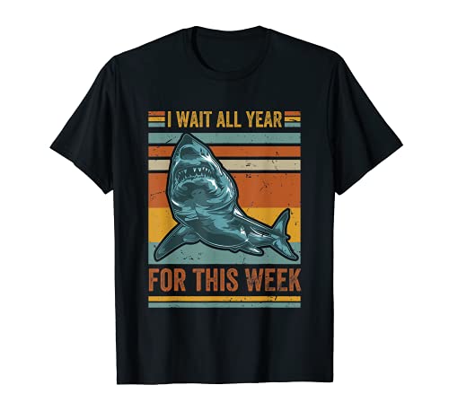 Abanico divertido con texto en inglés "I Wait All Year For This Week Camiseta