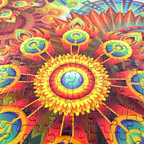 ABERDOMIC Rompecabezas de 1000 piezas, diseño de mandala psicodélico de colores vivos para adultos, adolescentes, difícil y desafiante