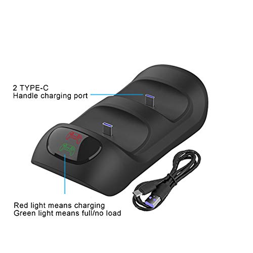 ABTSICA Cargador para Playstation PS5 DualSense Wireless Controller, Gamepad Contact Soporte de Carga Doble con luz LED Soporte para Cargador portátil Soporte para Accesorios